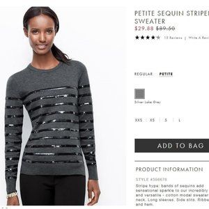 Ann Taylor Sequin Striped Sweater S